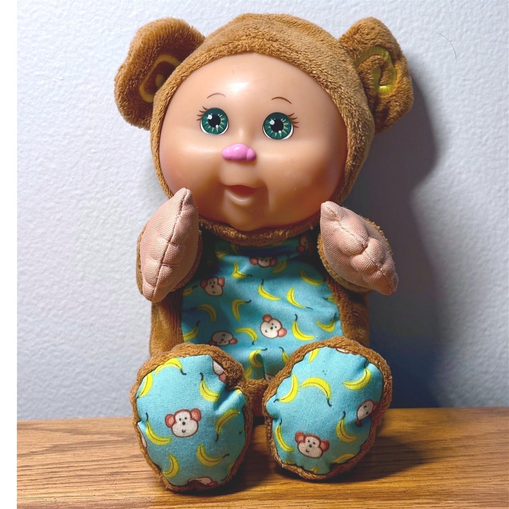 Cabbage Patch Kids Cuties Monkey Plush Doll Brown Banana Print 2011 JAKKS